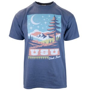 USU mountain graphic slate unisex t-shirt